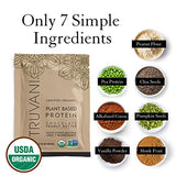 Truvani Organic Vegan Protein Powder Chocolate Peanut Butter - 20g of Plant Based Protein, Organic Protein Powder, Pea Protein for Women and Men, Vegan, Non GMO, Gluten Free, Dairy Free (Travel Kit)