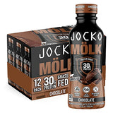 Jocko Mölk Chocolate Protein Shakes – Naturally Flavored Protein Drinks, KETO Friendly, No Added Sugar, 30g Grass Fed Protein - Ready to Drink, 12 FL Oz, 12pk, Liquid