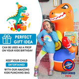 PREFERRED TOYS Bop Bag Inflatable Punching Dinosaur for Kids - Instant Bounce Back Movement and 47" Height