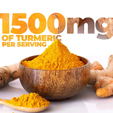 Organic Turmeric Curcumin & Black Pepper. High Absorption Joint Support Supplement with Bioperine. 95% Curcuminoids. Antioxidant Turmeric Supplement for Inflammation Balance & Immune Support. 1400mg