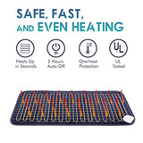 DAILYLIFE Heating Pad 12"x24" Cozy Electric Blanket UL Certified with Overheating Protection | 6 Heating Settings | Auto-Off | Machine Washable, Deep Blue