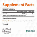Sandhu's Quercetin 1000mg Per Serving 120 Count(Pack of 2) Vegetarian Capsules Bioflavonoids Supports Immune Health & Cardiovascular Health, Respiratory Health