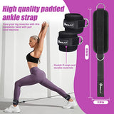 NEALFIT Ankle Strap for Cable Machine, Gym Ankle Cuff for Kickbacks, Leg Extensions, Glute Workouts, Booty Hip Abductors Exercise for Women and Men (Pair, Black)