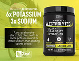 Enhanced Electrolyte Powder (Lemon Lime | 90ct.) + BCAA, B-Vitamins & Real Salt® - Hydration Powder w Potassium, Sodium, Zinc, Magnesium for Hydration