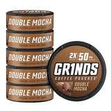 Grinds Coffee Pouches | 6 Cans of Double Mocha | 18 Pouches Per Can | 1 Pouch eq. 1/4 Cup of Coffee (Double Mocha)