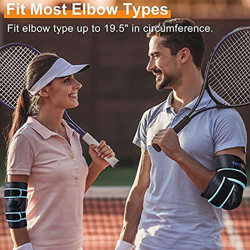 SuzziPad Elbow Ice Pack for Tendonitis and Tennis Elbow, Wearable Ice Elbow Wrap with Cold Compress, Pain Relief for Forearm, Tennis Elbow, Golfers Elbow, Bursitis and Sport Injuries