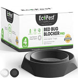 Bed Bug Interceptors – 4 Pack | Bed Bug Blocker (Pro) Interceptor Traps | Insect Trap, Monitor, and Detector for Bed Legs (Black)