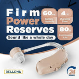 Dellona Next-level Hearing Aids For Seniors Severe Hearing Loss - Rechargeable Hearing Aids W/ Type-c, Behind-the-ear Otc Hearing Aid -(Pair) Hearing Aids For Seniors Rechargeable With Noise Cancelling - Hearing Amplifiers For Seniors - (Beige)