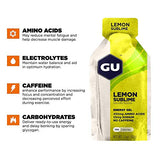 GU Energy Original Sports Nutrition Energy Gel, 24-Count, Lemon Sublime