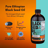 Ethiopian Black Seed Oil - 3.43% Thymoquinone Cold-Pressed Black Cumin Seed Oil from Pure Nigella Sativa - First Pressing Blackseed Oil Non-GMO Improved - 16 Oz Glass Bottle Sweet Sunnah