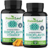 ForestLeaf Vitamin B2 Riboflavin, 400mg - 180 Capsules - Non-GMO, Gluten Free Daily Dietary Supplement