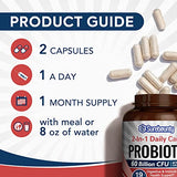 Surebounty Probiotics 60 Billion CFU 19 Strains for Men & Women, with 100mg Prebiotic, Shelf Stable, 2-in-1 Daily Care Probiotic, Non-GMO, Digestive & Immune Health, 60 Veggie Capsules