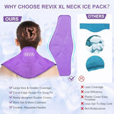 REVIX XL Ice Packs for Neck Pain Relief Gel Cold Packs for Injuries Reusable, Hot Cold Compress for Neck and Shoulders, Sports Injury, Swelling, Bruises, Sprains and Muscles Spasms, Purple 2 Packs