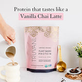 Truvani Organic Vegan Protein Powder Vanilla Chai - 20g of Plant Based Protein, Organic Protein Powder, Pea Protein for Women and Men, Vegan, Non GMO, Gluten Free, Dairy Free (20 Servings)