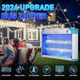 VLISBO Bug Zapper,Mosquito Zapper, Fly Traps, Fly Zapper, Mosquito Killer for Indoor and Outdoor Electric, 20W 3000V Grid, Including Free 2 Pack Replacement Bulbs, 90-130V, ABS Plastic Outer (Blue)
