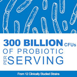300 Billion CFU Probiotic, Probiotics for Women Men, 12 Probiotics Strains + 3 Prebiotics, Daily Probiotic Supplement, Probiotics for digestive health, Immune, Gut & Bloating, Shelf Stable, 60 Counts
