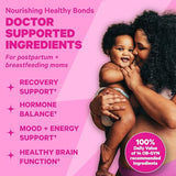 Pink Stork Total Postnatal Vitamins for Women with Vegan DHA, Iron, Folate, and Vitamin B12, Postpartum Recovery Essentials, Daily Supplement for Breastfeeding Moms - 1 Month Supply
