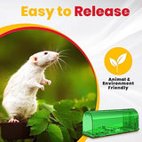 Utopia Home Humane Mouse Traps Indoor for Home (Pack of 4) - Green Reusable Mice Traps for House Indoor - Pet Safe Mouse Trap Easy to Set, Quick, Effective, & Safe Rodent Trap