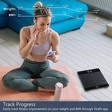 Vitafit Anti-Slip Smart Digital Bathroom Scale for Body Weight, Weighing Professional Since 2001, BMI with App,Clear LED and 3*AAA Batteries Included, Black