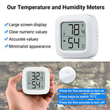 Reptile Tank Thermometer, Aggforbl High-Accuracy Digial Display Reptile Terrarium Thermometer Hygrometer for Pet Rearing Box, wiht Double Sided Tape (White, 2)