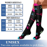 CHARMKING Compression Socks for Women & Men (8 Pairs) 15-20 mmHg Graduated Copper Support Socks are Best for Pregnant, Nurses - Boost Performance, Circulation, Knee High & Wide Calf (L/XL, Multi 06)