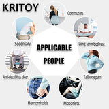 KriToy 2PCS Inflatable Seat Cushions for Pressure Relief - Ideal Waffle Cushion for Prolonged Sitting - Wheelchair Cushion for Pressure Sore - Ideal Seat Cushion with with Inflatable Pump - Purple