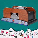 Card Shuffler, Electric Automatic Wooden Playing Card Deck Shuffler, Battery Operated Household Poker Card Shuffler Machine for The Elderly