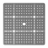 XIYUNTE Large Square Shower Mat - 27x27inch Non Slip Shower Mats for Shower Anti Slip for Elderly, Square Shower Stall Floor Mat with Powerful Suction Cup and Drain Holes, Machine Washable, Clear Grey