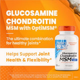 Doctor's Best Glucosamine Chondroitin Msm with OptiMSM Capsules, Joint Support Supplement Supports Healthy Joint Structure, Function & Comfort, Non-GMO, Gluten Free, Soy Free, 360 Count