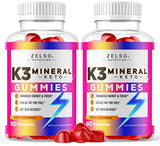 (2 Pack) K3 Mineral Gummies by Zelso Nutrition, The Original K3 Formula Pills Now In Gummy, Advanced Vitamins Plus Multivitamin, 60 Day Supply