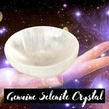 Selenite Crystal Smudge Bowl 4 Inch, 4 Sizes, Hand-Carved, Moroccan Crystal Holder to Charge, Cleanse Crystals, Charging, Smudging Bowl, Spiritual Gifts, Wicca Supplies (4" Large)