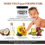 Coconut Essentials Coconut Baby Oil Organic Moisturizer for Cradle Cap Treatment | Eczema & Psoriasis Relief | Massage Oil for Sensitive Skin | Hair Growth & Diaper Rash prevention| 4 fl oz