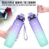 Enerbone 32 oz Water Bottle with Times to Drink and Straw, Motivational Drinking Water Bottles with Carrying Strap, Leakproof BPA & Toxic Free, Ensure You Drink Enough Water for Fitness Gym Outdoor