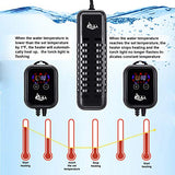 AQQA Submersible Aquarium Heater,100W/200W/300W/500W/800W/1200W Fish Tank Heater,External Temperature Controller LED Temperature Display,Suitable for Saltwater and Freshwater