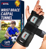 FEATOL Wrist Brace for Sprained Wrist Kids, Wrist Support Brace Sleeping with Metal Splints Left Hand, X/Small for Kid, Women and Men, Adjustable Arm Hand Support for Sprained Tendonitis, Arthritis, Injuries, Wrist Pain