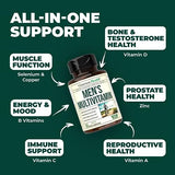 Daily Men's Multivitamins & Multiminerals Supplement for Energy, Focus and Performance. Vitamins A, C, D, E & B12, Zinc, Calcium, Magnesium & More. 30 Days of Multi Vitamin