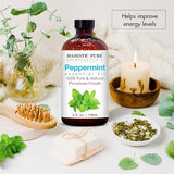 MAJESTIC PURE Peppermint Essential Oil, Premium Grade, Pure and Natural, for Aromatherapy, Massage, Topical & Household Uses, 4 fl oz (Pack of 2)