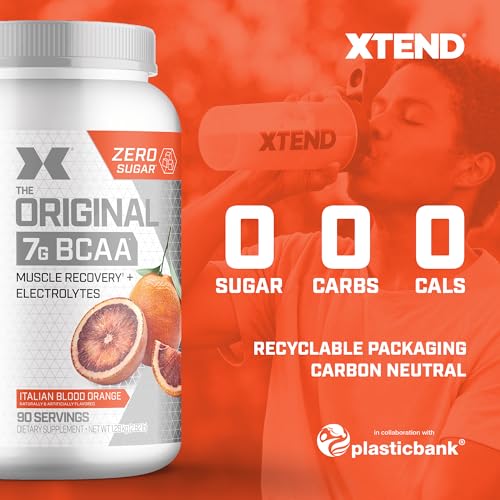 XTEND Original BCAA Powder Italian Blood Orange - Sugar Free Post Workout Muscle Recovery Drink with Amino Acids - 7g BCAAs for Men & Women - 90 Servings