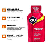 GU Energy Original Sports Nutrition Energy Gel, 24-Count, Raspberry Lemonade