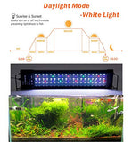 hygger Auto On Off LED Aquarium Light Extendable 12-17 Inches 7 Colors Sunrise Sunset Full Spectrum Light Fixture for Freshwater Planted Tank Build in Timer