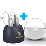 [Bundle] EarCentric EasyCharge Rechargeable Hearing Aids (Silver) + Easy Go Portable Charger [White] + Desktop Charger [Dual-Port]…