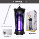 HUNTINGOOD Bug Zapper,Powerful Insect Killer,Mosquito Zapper,Portable Standing or Hanging for Indoor,365NM UV Lamp,Chemical Free,Child Safe-Spare Bulb Included 2023 Upgraded