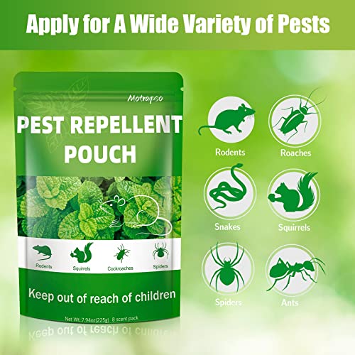 8 Pack Mouse Repellent Pouches, Peppermint Oil to Repel Mice and Rats, Mouse Deterrent, Rodent Repellent, Plant Essential Oils Pest Control, Safe, Efficient and Durable