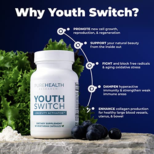 Youth Switch Formula - Anti Aging Supplement, PureHealth Research, x3