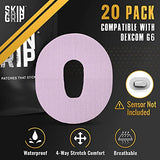 Skin Grip Adhesive Patches for Dexcom G6 CGM (20-Pack), Waterproof & Sweatproof for 10-14 Days, Pre-Cut Adhesive Tape, Continuous Glucose Monitor Protection(Pastel Pack)