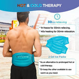 Comfytemp Ice Pack for Back Pain Relief, 2 Packs, Reusable Gel Lower Back Ice Pack Wrap for Sciatica Injuries, Hot Cold Compress Back Relief for Lower Lumbar, Waist, Sciatic Nerve, FSA HSA Approved