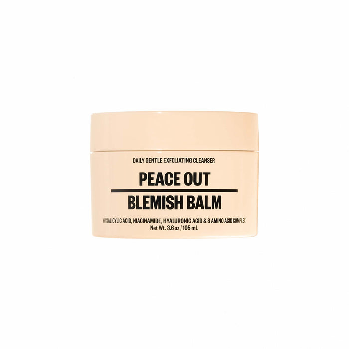 PEACE OUT Skincare Blemish Balm | Daily Gentle Exfoliating Face Wash for Acne-Prone Skin and Pimples | Cleanse Away Dirt and Oil, Refine Texture, Minimize Appearance of Pores (3.6 oz)