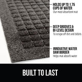 Gorilla Grip Ultra Absorbent Moisture Guard Doormat, Absorbs Up to 1.7 Cups of Water, Stain and Fade Resistant, Spiked Rubber Backing, All Weather Mats Capture Dirt, Indoor Outdoor, 29x17, Charcoal