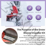 100% 304 Stainless Snow Blower Impeller Modification Kit, 3/8inch 4-Blade Universal - Modifies 2-Stage Machine Including Installation Hardware, Repeated and Use Durable in Various Conditions