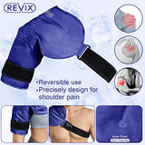 REVIX Shoulder Ice Pack Rotator Cuff Cold Therapy, Ice Packs for Injuries Reusable Gel for Shoulders Pain Relief, Bursitis and Swelling, Cold Compress Shoulder Ice Wrap Navy